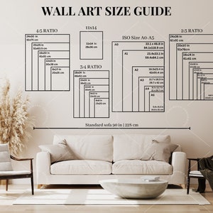 Wall Art Size Guide Set of 2, Frame Size Guide, Print Size Guide, Poster Size Chart, Frame Aspect - Ratio 2x3, 3x4, 4x5, 11x14 and A0 to A5