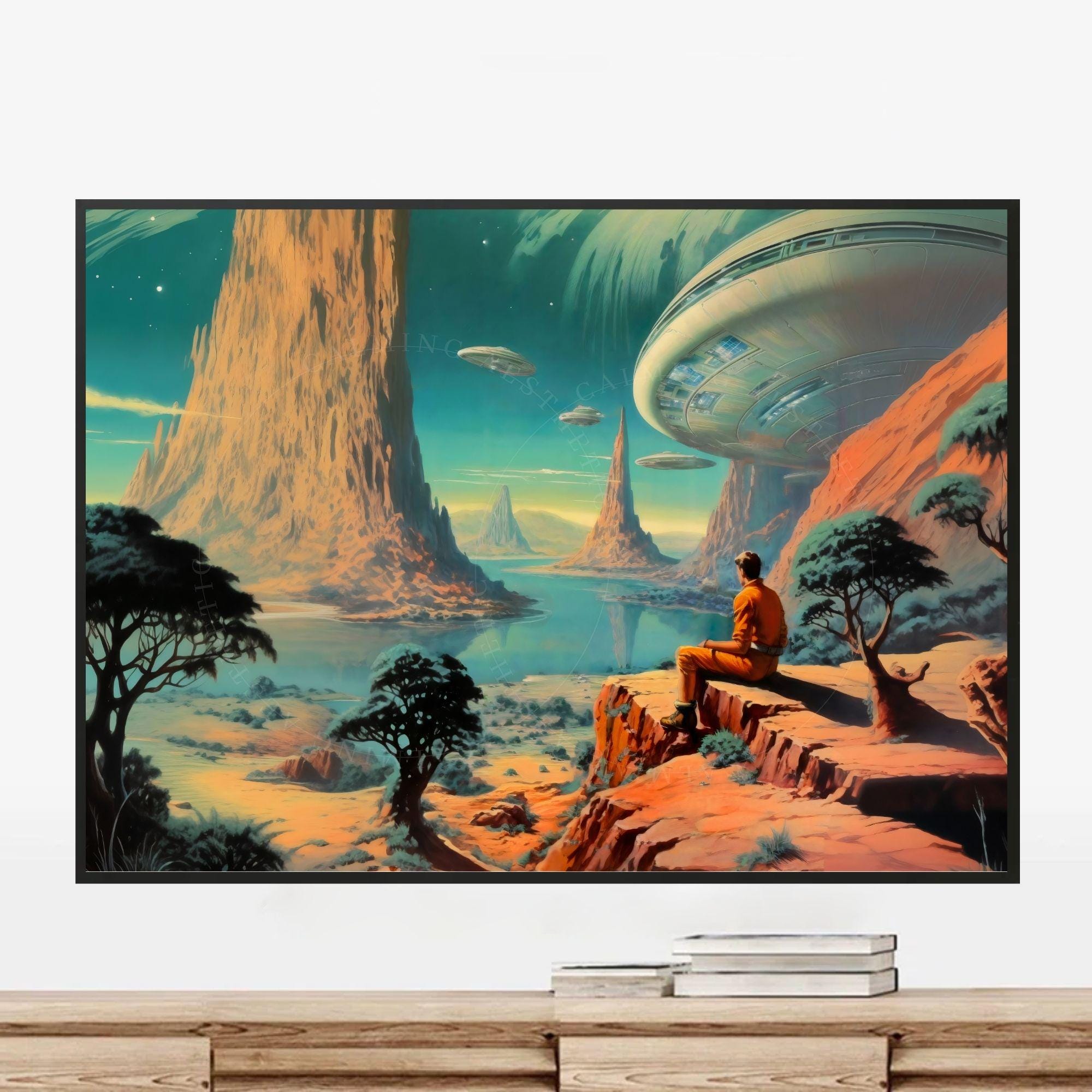 Tableau Sur Toile Art Sci-fi – 20 X 20 Cm, Impression Gaming Déco, Neuve