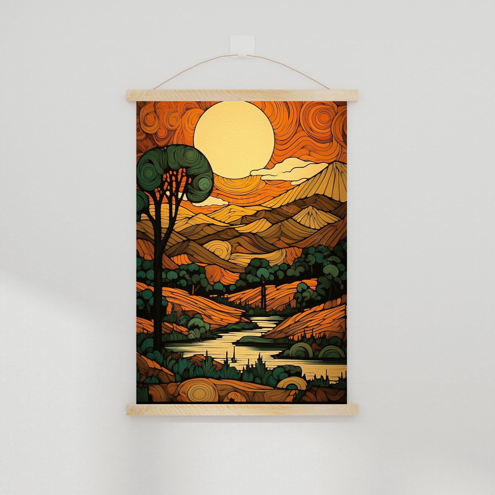 Poster Abstract Wood Style Forest Nature Wall Art Print