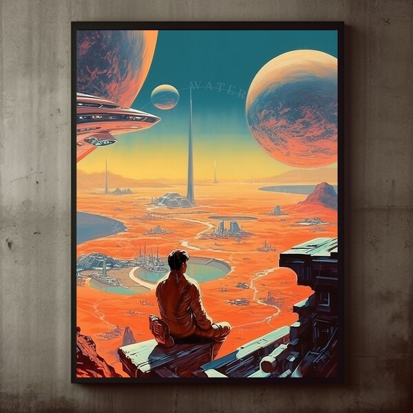 Retro Space Poster Etsy