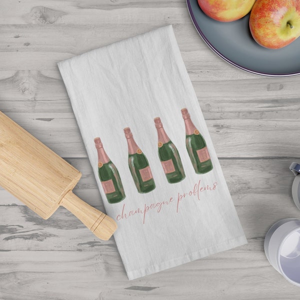 Champagne Problems Tea Towel Champagne lover housewarming gift bar cart decor Taylor Champagne evermore swift cheers bestie gift engagement