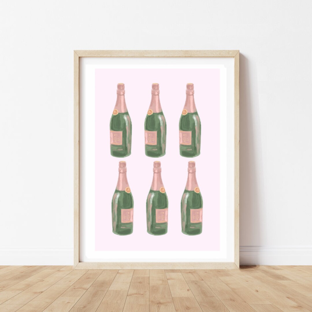 Champagne Printable Pink New Years Print Champagne Prints Champagne ...