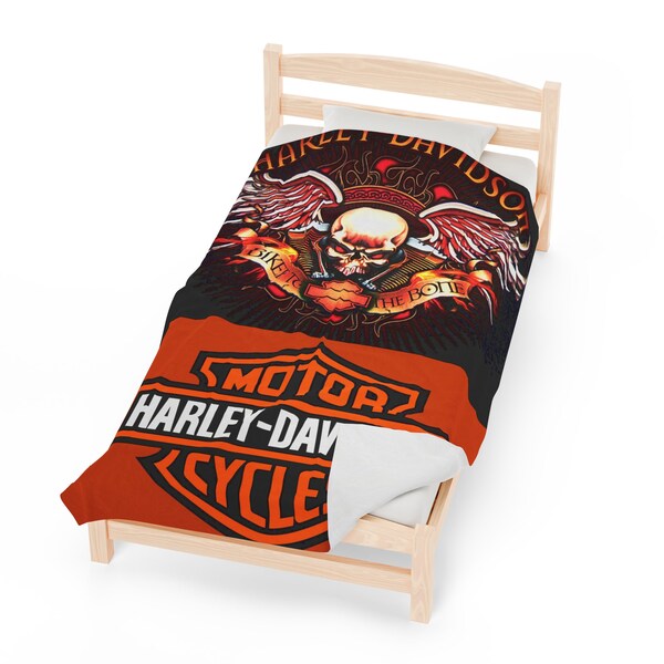 Harley Davidson Blanket Etsy