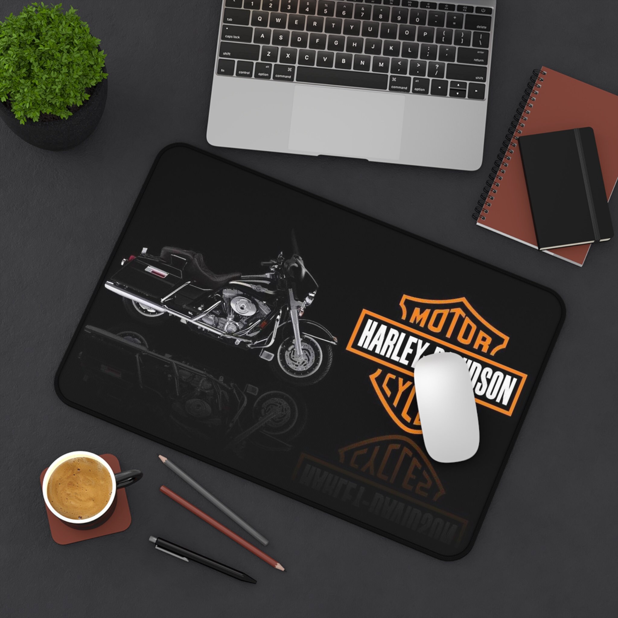 Harley Davidson Desk Mat Custom Motorcycles Mouse Pad Etsy
