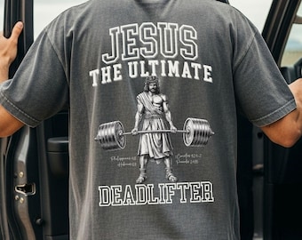Comfort Colors® Christian Gym Shirt, Jesus Weightlifting Tee, Lift Heavy Pray Hard Shirt, Faith Workout Gift For Men, Religious Apparel
