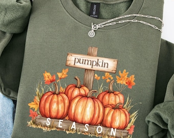 Pumpkin Season Sweatshirt, Retro Fall Crewneck For Women, Cute Thanksgiving Gift, Autumn Harvest Shirt, Halloween Pumpkin Spice Sweater