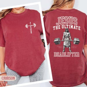 Comfort Colors® Christian Gym Shirt, Jesus Weightlifting Tee, Lift Heavy Pray Hard Shirt, Faith Workout Gift For Men, Religious Apparel image 7