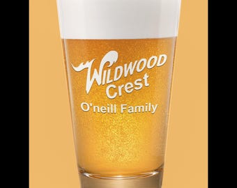 Wildwood Crest N.J. Personalized Glass: Laser Etched 16 oz