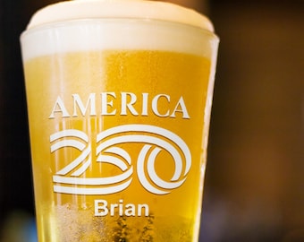 Verre America 250 gravé au laser - Verre personnalisé 16 oz