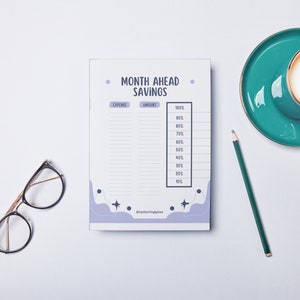 Month Ahead Savings Challenge Printable | Cash Stuffing Printable