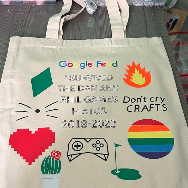 Dan and Phil Custom Tote Bag - I Survived The Dan And Phil Games Hiatus 2018-2023