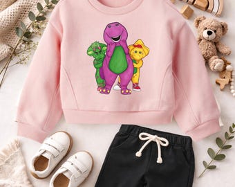 Toddler Dinosaur Sweatshirt – Barney-Inspired with Baby Bop & BJ