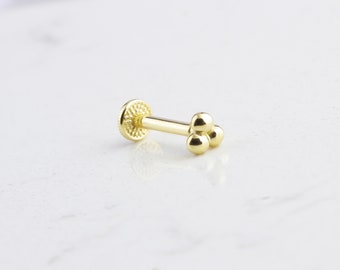 14k Solid Gold Tragus Piercing • 16G Gold Tragus Piercing • Minimalist Tragus Piercing • 14k Solid Gold Stud Piercing • Stud Ear Piercing