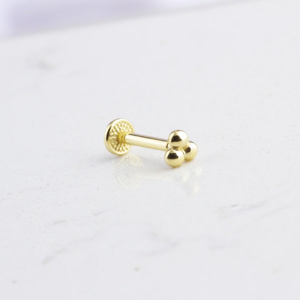 14k Solid Gold Tragus Piercing • 16G Gold Tragus Piercing • Minimalist Tragus Piercing • 14k Solid Gold Stud Piercing • Stud Ear Piercing