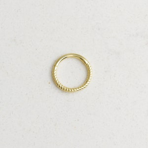 Boucle d'oreille en or massif 14 carats • Anneau de piercing en corde torsadée • Anneau de nez • Anneau d'oreille hélicoïdal 16 G • Piercing de tragus délicat • Anneau de cartilage