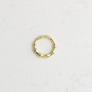 14K Solid Gold Huggie Hoop Earring • Design Cartilage Piercing • 16G Hoop Helix • Huggie Jewelry • Minimalist Tragus Piercing •Nose Piercing