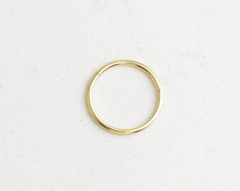 14K Solid Gold Hoop Earring • Hinge Hoop Helix • 16G Conch Tragus Earring • Dainty Ring Helix • Hoop Cartilage Earring •Gold Clicker Earring