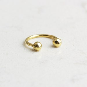 14K Solid Gold Barbell Rook Ohrring • 20G Labret Nasenring • Minimalist Barbell Hoop Helix • Nasenpiercing • Kugel Knorpelohrring