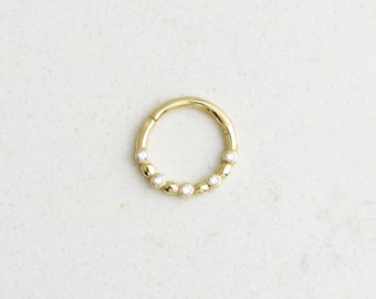 14K Solid Gold Huggie Hoop Earring: Minimalist Cartilage Piercing