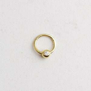 14K Solid Gold Hinge Hoop Earring • Minimalist Septum Ring Cartilage • 16G Hoop Piercing • Tiny Huggie Hoop Earrings • Dainty Hoop Earrings