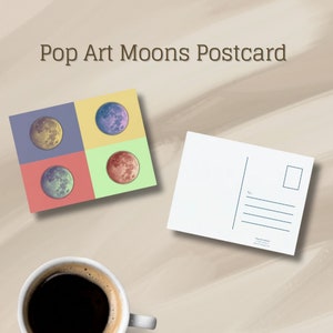 Pop Art Full Moon Postcard - Personal Lunar Photography - Stationery Accessory