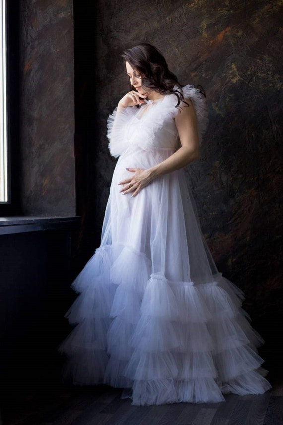 White Maternity Photoshoot Dress maternity Custom Dresses