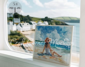 Beach House Frame Mockup, Horizontal Beach House Mockup,Beach House Art Frame Mockup, Beach Frame Mockup,  Beach House Wall Art Mockup PSD