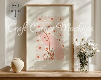 Frame Mockup DIN A Simple Frame Mockup Frame, Minimalist Frame Mockup, ISO Frame Mockup, Vertical Wood Frame Template for Art and Prints PSD