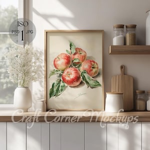 Kitchen Frame Mockup DIN A Vertical Frame Photoshop Mockup Template for Art Display Kitchen Interior Frame Mockup Photoshop for Poster PSD