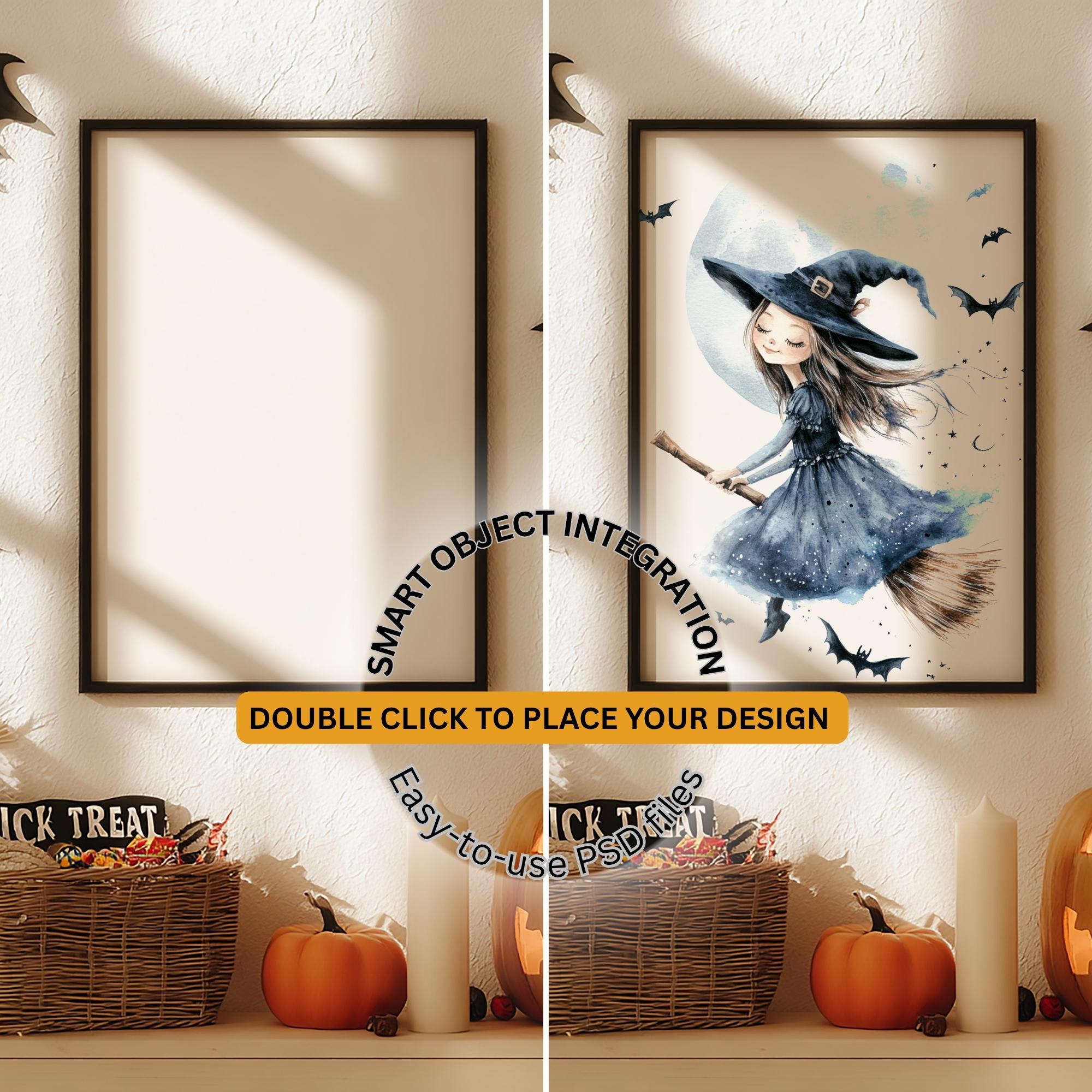Halloween Frame Mockup, ISO Vertical Frame Mockup,halloween Wall