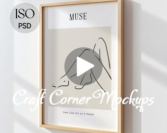 Vertical Frame Video Mockup, Vertical Frame Mockup Video, Poster Mockup Video, Animated  Video Mockup for Poster PSD