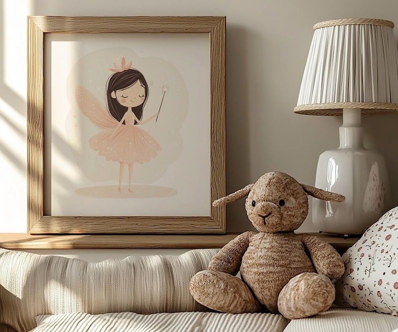 Nursery Frame Mockup PSD, Kids Room Neutral Square Frame Mockup, Child