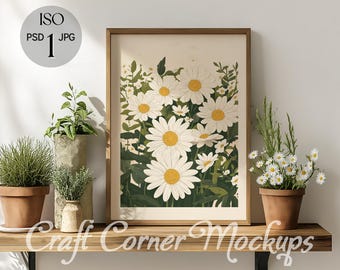 Thin Wood Frame Mockup Minimal, DIN A Ratio, PSD Photoshop Mockup Frame, Kitchen Frame Mockup, Home Interior Mockup, Vertical Frame Template