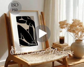 Vertical Frame Video Mockup, Animated Thin Wooden Frame (PSD)