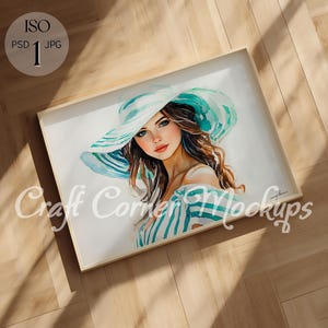 Horizontal Frame Mockup Simple, Landscape Poster Mockup Minimalist, DIN A Landscape Frame Mockup for Photoshop Template for Art and Prints