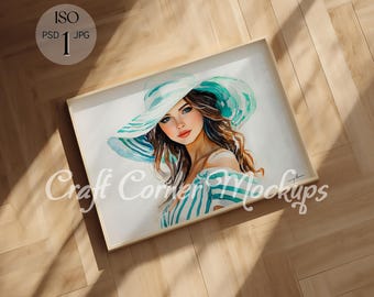 Horizontal Frame Mockup Simple, Landscape Poster Mockup Minimalist, DIN A Landscape Frame Mockup for Photoshop Template for Art and Prints