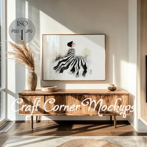 Horizontaler Rahmen Mockup, DIN Ein Landschaftsrahmen Mockup Vorlage für Kunst und Druck, digitaler Rahmen Wand Mockup, minimalistischer Rahmen horizontal PSD
