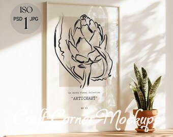 Frame Mockup DIN A Simple Frame Mockup Frame, Minimalist Frame Mockup, ISO Frame Mockup, Vertical Wood Frame Template for Art and Prints PSD