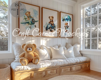 Three Frame Mockup Nursery, 3 Frame Mockup Kids Room, Neutral Frame Mockup, Nursery Frame Mockup, Set of Three, Vertical Frame Mockup, PSD