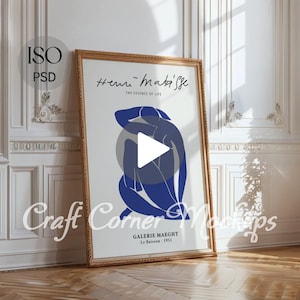 Video Frame Mockup, Vertical Mockup Frame Animated Frame Mockup Interior Frame Video Mockup DIN A Wall Art Video Mockup, ISO Frame Video PSD