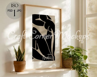 Frame Mockup DIN A Simple Frame Mockup Frame, Minimalist Frame Mockup, ISO Frame Mockup, Vertical Wood Frame Template for Art and Prints PSD