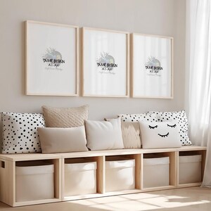 3 Frames Mockup Kids Room, Neutral Frame Mockup Nursery, Set of 3 Frames Mockup 5:7, Thin Wood Frame Mockup, Three Frames Mockup DIN A, PSD image 2