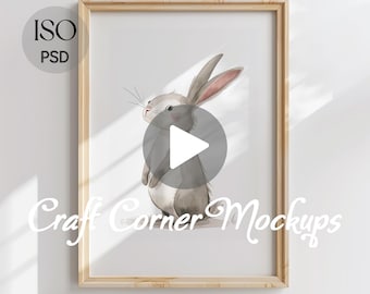 Rahmen Mockup Video, DIN A Rahmen Video Mockup, Poster Mockup Video, Animiertes Video Mockup für Poster PSD