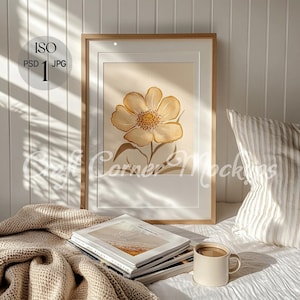 DIN A Vertical Frame Mockup, Bedroom Frame Mockup, Picture Frame Mockup, Template for Art, Digital Frame Portrait, Photoshop Poster Mockup