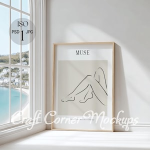 Beach House Frame Mockup, ISO Beach House Mockup,Beach House Art Frame Mockup, Beach Frame Mockup, Vertical Beach House Wall Art Mockup PSD