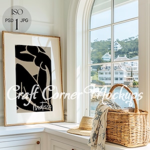 Beach House Frame Mockup, ISO Beach House Mockup,Beach House Art Frame Mockup, Beach Frame Mockup, Vertical Beach House Wall Art Mockup PSD
