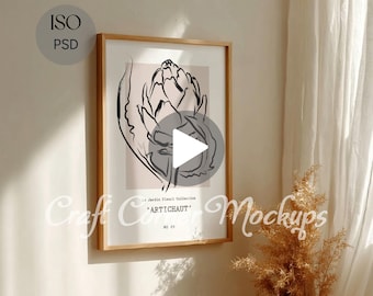 Animiertes Vertikaler Rahmen Mockup Video, DIN A PSD Mockup