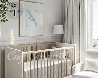 Frame Mockup Nursery, Single Frame Mockup for Baby Room, Frame Mockup Neutral, Nursery Poster Mockup for Nursery, PSD Digital Print Template