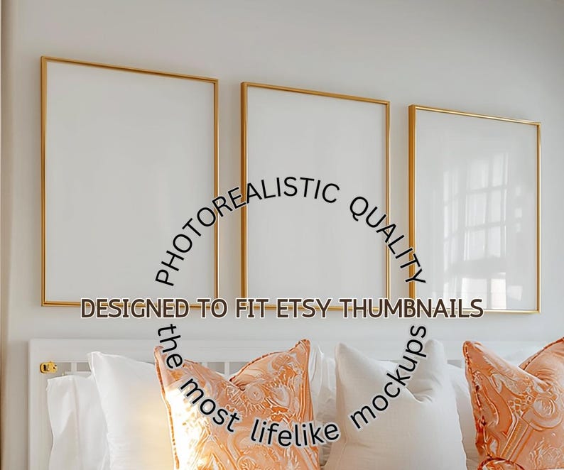 Wall Picture Frame Set 3, Poster Mockup, Wall Art Set of 3 Bedroom Wall ...