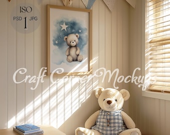 Nursery Mockup PSD, Kids Room Wall Art Mockup, Poster Mockup Nursery, Playroom Wall Art Mockup, Frame Mockup Children Room Wall Art Mockup